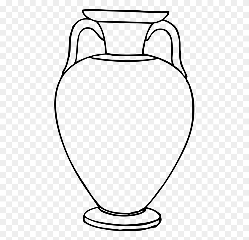 473x750 Керамика Древней Греции Греческая Керамическая Ваза - Ваза Клипарт Черно-Белый