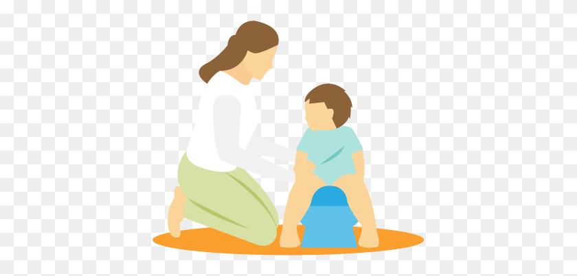 395x343 Potty Training For Kids - Sit On Toilet Clipart