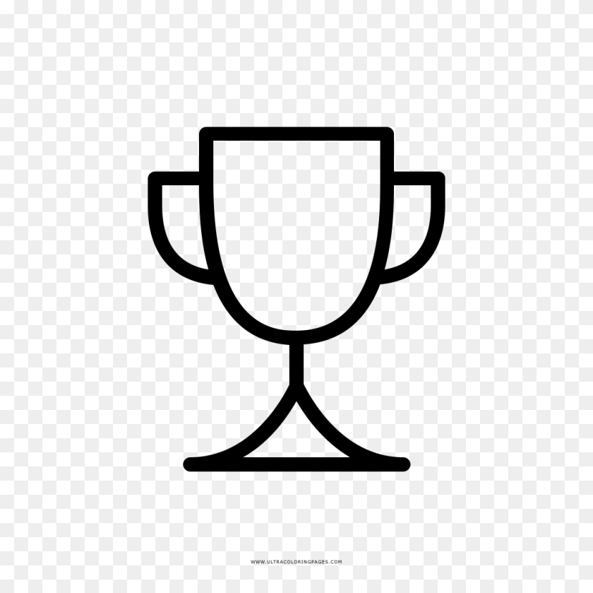 1000x1000 Powerful Trophy Coloring - Trophy Clipart Black And White