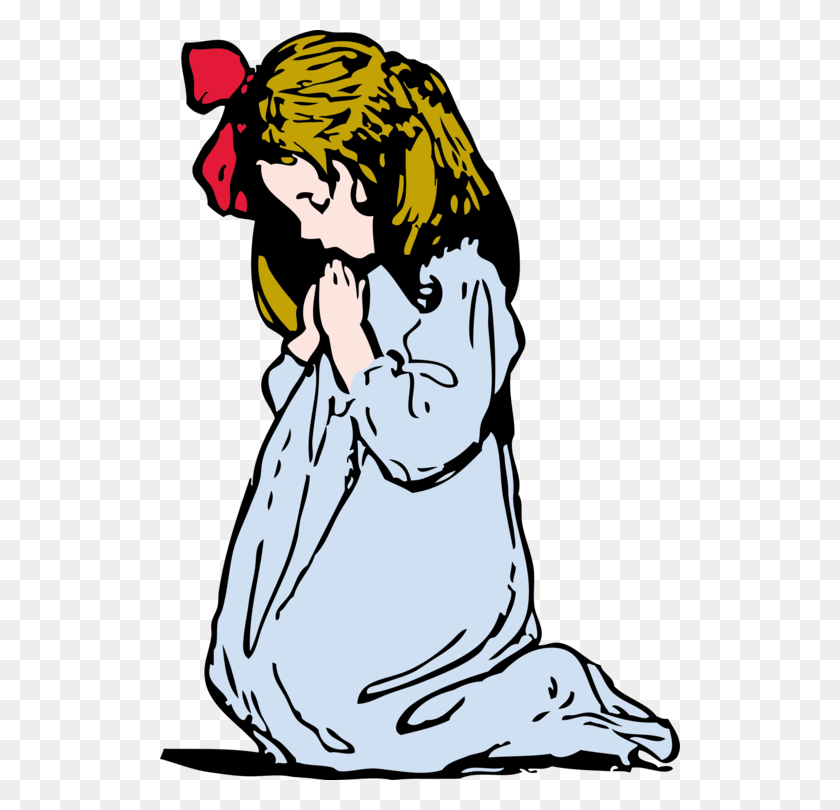 520x750 Prayer Drawing Child Girl Woman - Person Praying Clipart
