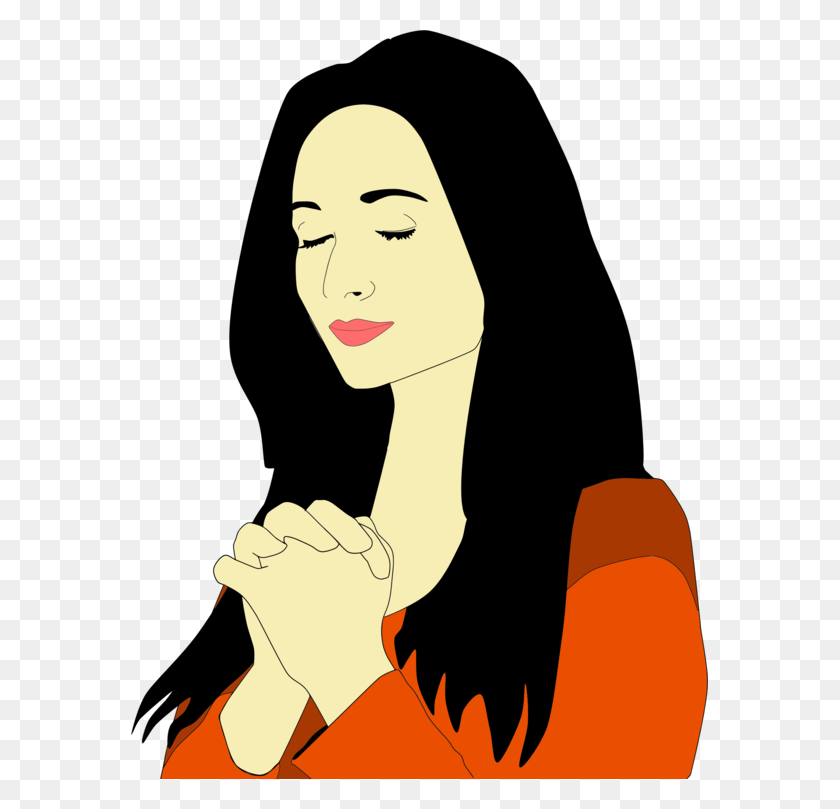 577x749 Las Manos En Oración La Oración De La Religión De Dibujo De Mujer - Orando Png
