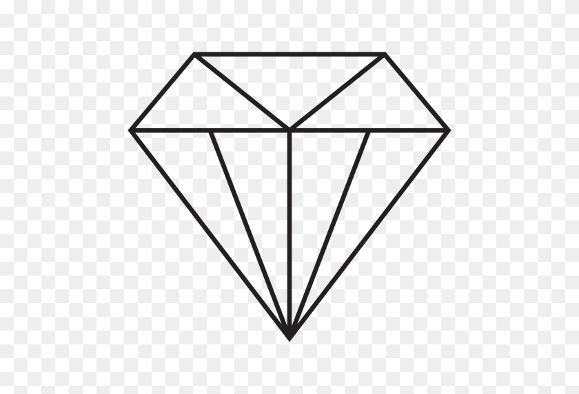 512x512 Precioso Diamante Icono De Trazo - Diamante Vector Png