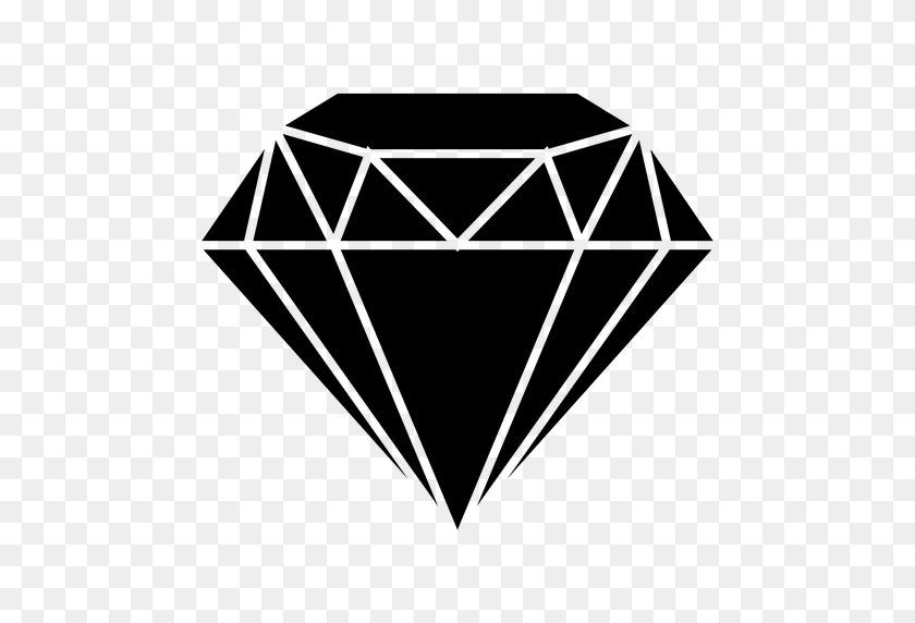 512x512 Preciosa Piedra Preciosa Diamante Icono Negro - Icono De Diamante Png