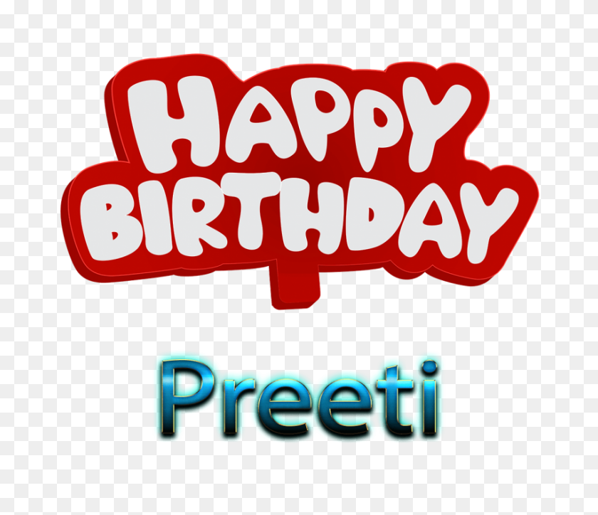 850x724 Preeti Happy Birthday Name Png Png - Happy Birthday Text PNG