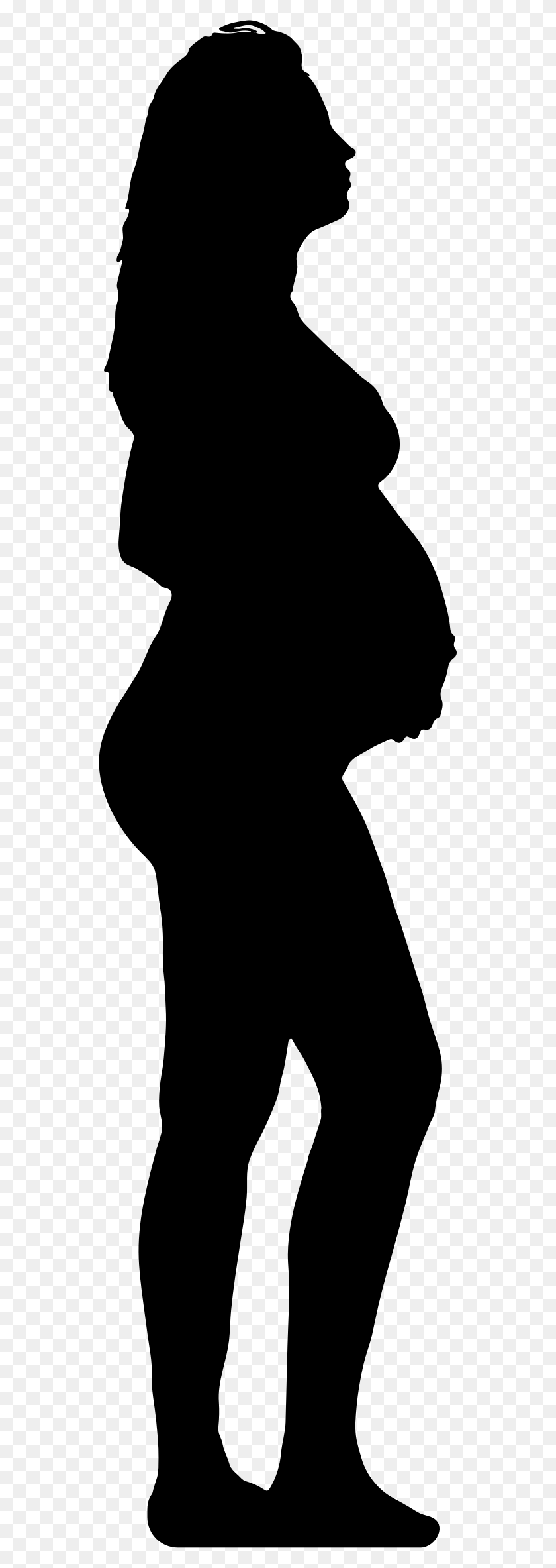542x2306 Pregnant Woman Clutching Abdomen Silhouette Icons Png - Pregnant Woman PNG