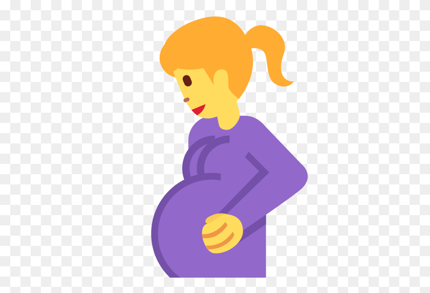 512x512 Беременная Женщина Emoji - Беременный Живот Клипарт