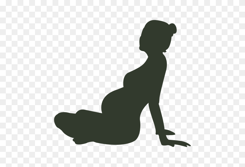 512x512 La Mujer Embarazada Silueta Estiramiento De La Espalda - Embarazada Png