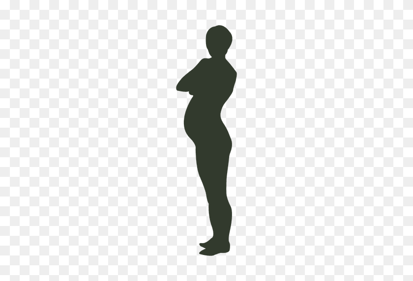 512x512 Pregnant Woman Silhouette Crossed Arms - Pregnant Woman PNG