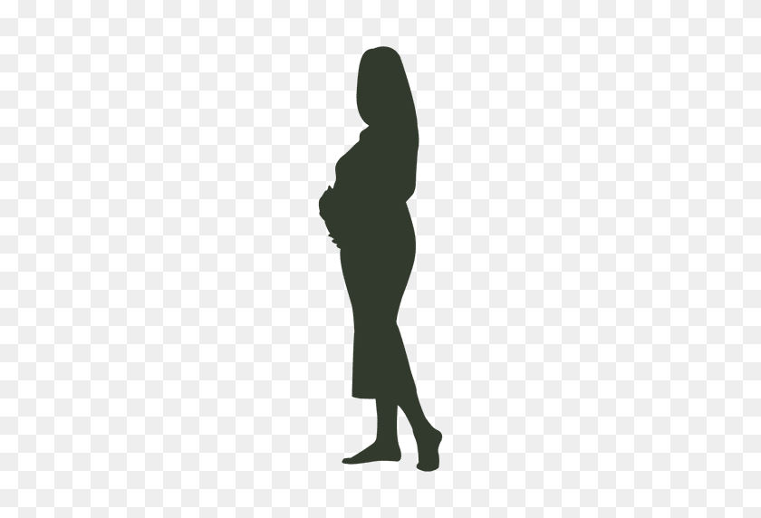 512x512 Silueta De Mujer Embarazada Tocando El Útero - Mujer Embarazada Png