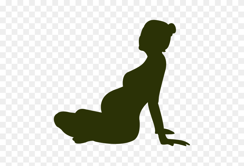 512x512 Pregnant Woman Sitting Silhouette - Pregnant PNG