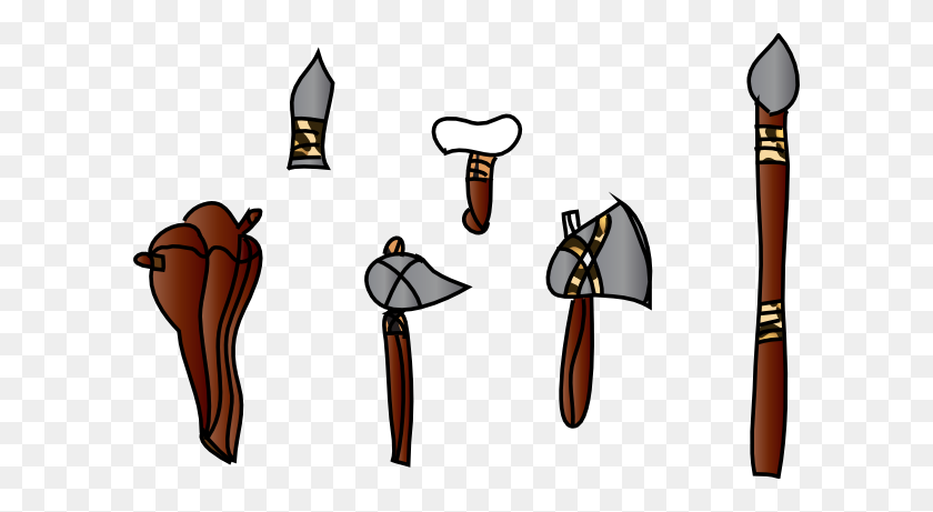 600x401 Prehistoric Weapons Clip Art - Weapons Clipart