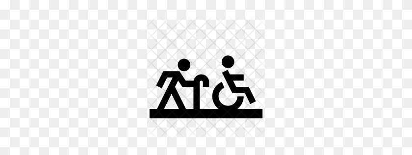 256x256 Premium Accesible, Usable, Listo, Ayuda, Stick, Handicap - Handicap Sign Png