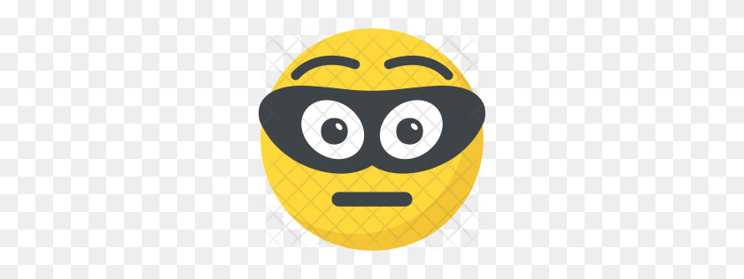 256x256 Icono De Emoji De Ladrón Premium Descargar Png - Emoji Molesto Png