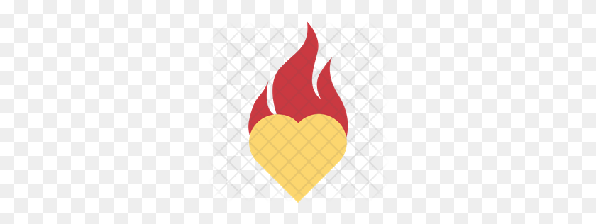 256x256 Premium Burning Heart Icon Download Png - Burning PNG