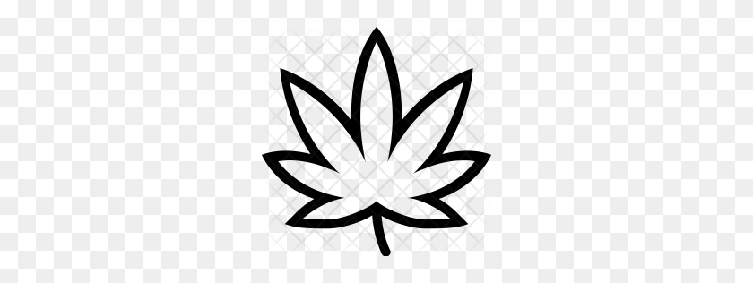 256x256 Icono De Cannabis Premium Descargar Png - Planta De Marihuana Png