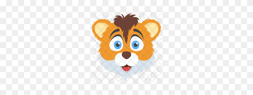 256x256 Premium Cartoon Tiger Face Icon Download Png - Tiger Face PNG