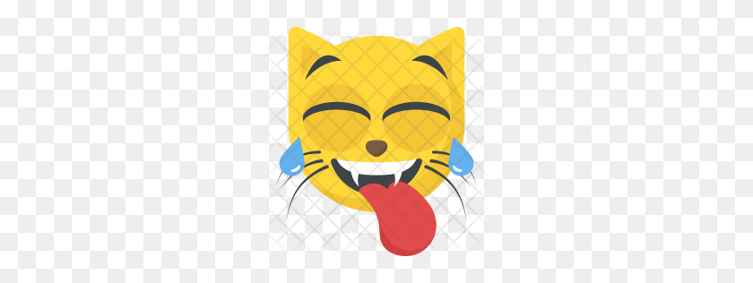 256x256 Emoji De Gato Premium Con Icono De Lengua Descargar Png - Emoji De Lengua Png
