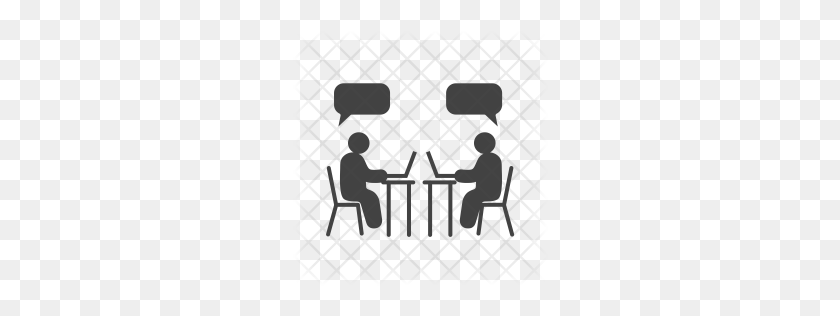 256x256 Premium Chatting Icon Download Png - People Sitting At Table PNG