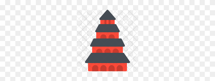 256x256 Значок Премиум Китайский Храм Скачать Png - Храм Png