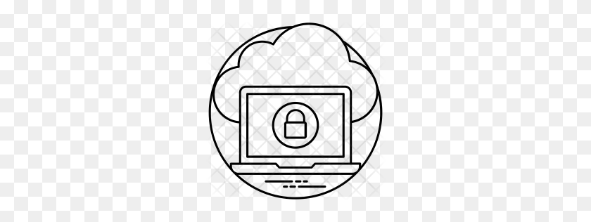 256x256 Icono De Seguridad En La Nube Premium Descargar Png - Dibujo De Nube Png