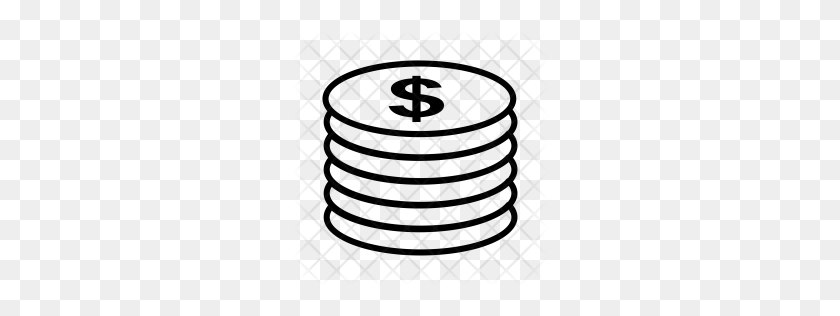 256x256 Premium Coins, Stacked, Stack, Money, Buying, Funds, Economy - Stack Of Money PNG