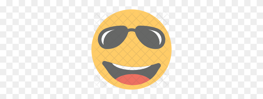 256x256 Premium Cool Emoji Icon Download Png - Glasses Emoji PNG