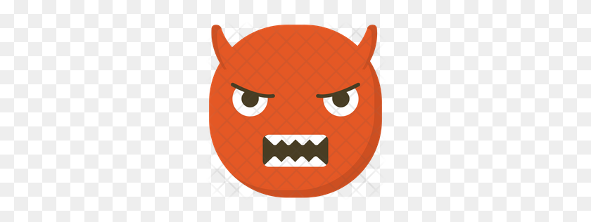 256x256 Premium Devil Emoji Icono Descargar Png - Cabeza De Calabaza Png