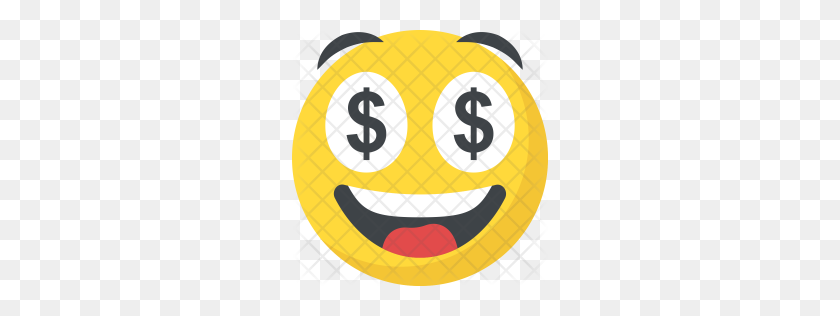 256x256 Premium Dollar Eyes Emoji Icon Download Png - Eye Roll Emoji PNG