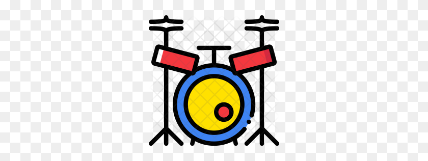 256x256 Premium Drum, Set, Instrument, Music, Play, Sound, Entertainment - Drum Set PNG