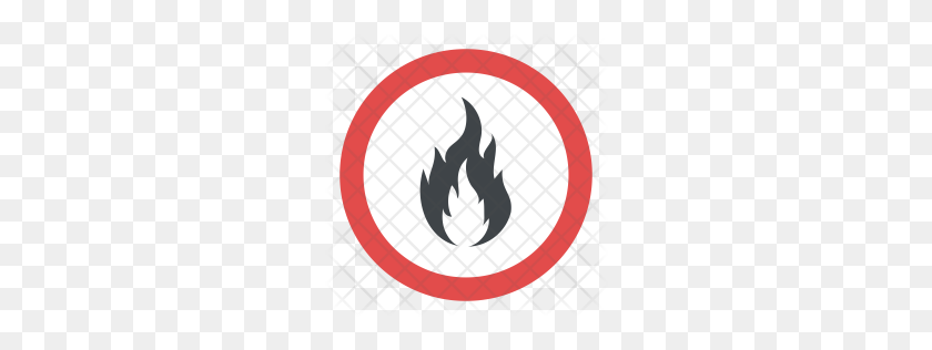 256x256 Значок Знак Пожарной Опасности Премиум Скачать Png - Символ Огня Png