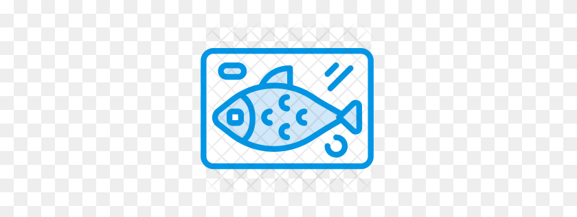 256x256 Значок Премиум Рыба Скачать Png - Контур Рыбы Png