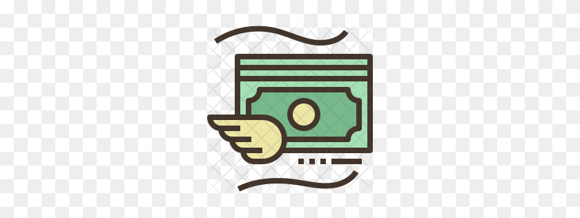 256x256 Значок Премиум Летающие Деньги Скачать Png - Летающие Деньги Png