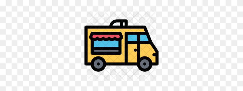 256x256 Premium Food, Truck, Vehicle, Machine, Transportation, Transport - Food Truck PNG