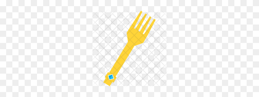 256x256 Premium Gold Fork Icon Download Png - Gold Line PNG