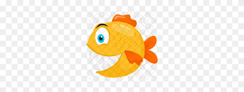 256x256 Значок Премиум Золотая Рыбка Скачать Png - Золотая Рыбка Png