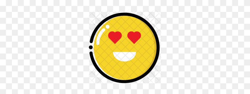 256x256 Premium Heart Eye Emoji Icon Download Png - Heart Eye Emoji PNG