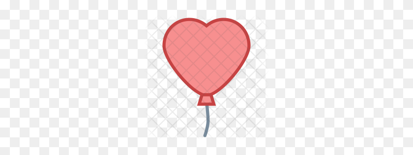 256x256 Значок Воздушного Шара В Форме Сердца Премиум Скачать Png - Форма Сердца Png