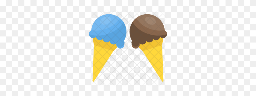 256x256 Premium Ice Cream Cone Icon Download Png - Waffle Cone Clip Art