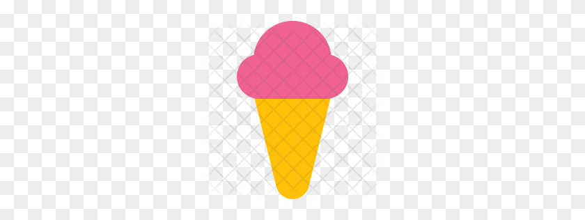 256x256 Значок Конус Мороженого Премиум Скачать Png - Конус Мороженого Png