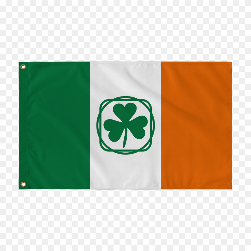 1024x1024 Premium Irish Flag With Shamrock Design - Irish Flag PNG