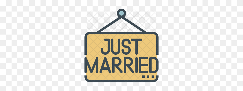 256x256 Premium Just Married Signboard Icon Download Png - Just Married PNG