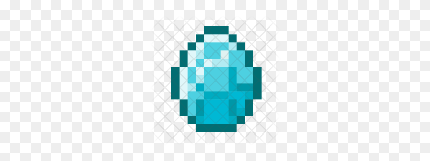 256x256 Premium Minecraft Diamond Icon Download Png - Minecraft Block PNG