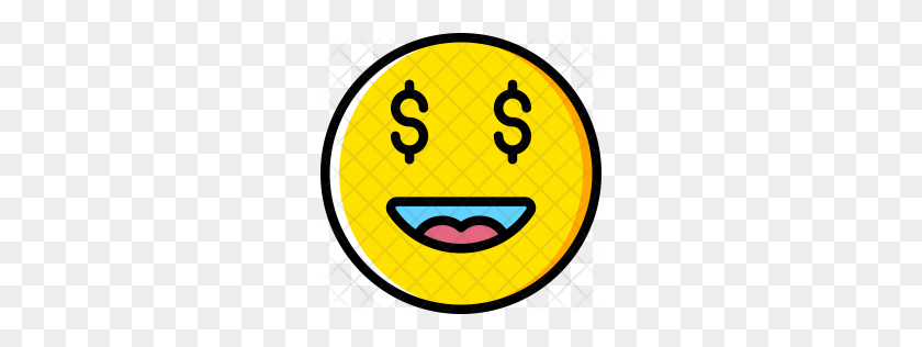 256x256 Значок Премиум Деньги Скачать Png - Деньги Лицо Emoji Png