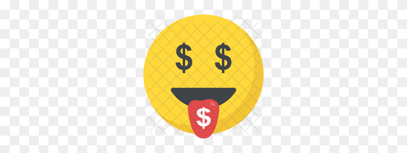 256x256 Premium Money Boca Cara Emoji Icono Descargar Png - Emoji Sonriente Png