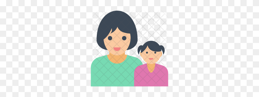256x256 Premium Mother Daughter Icon Download Png - Mother PNG
