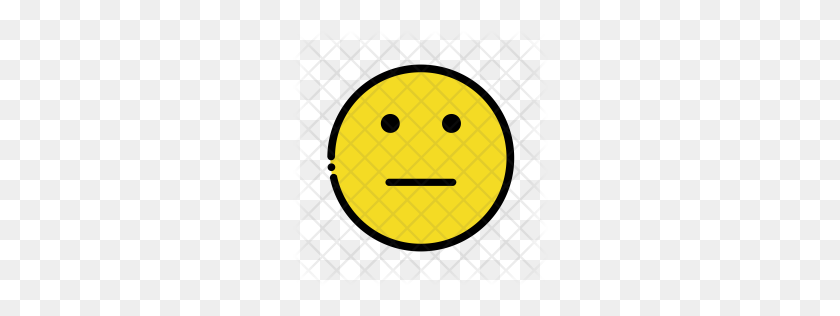 256x256 Значок Эмодзи Премиум Без Выражения Скачать Png - Язык Emoji Png