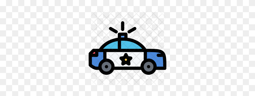 256x256 Premium Police, Car, Law, Crime, Judge, Court Icon Download - Police Car PNG