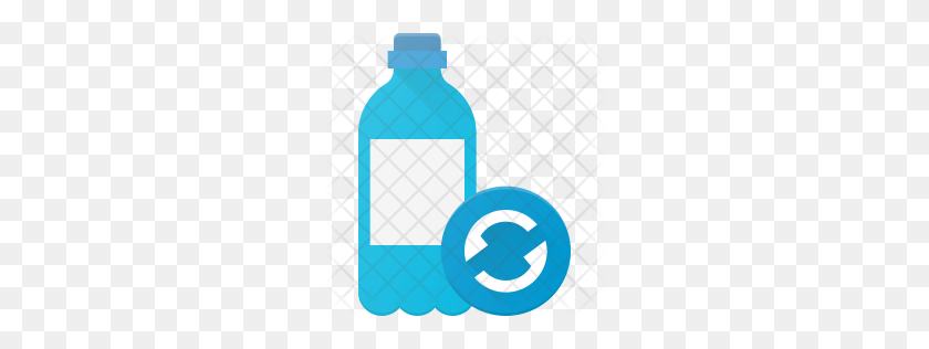 256x256 Значок Премиум Переработка Пластиковой Бутылки Скачать Png - Бутылка Воды Png