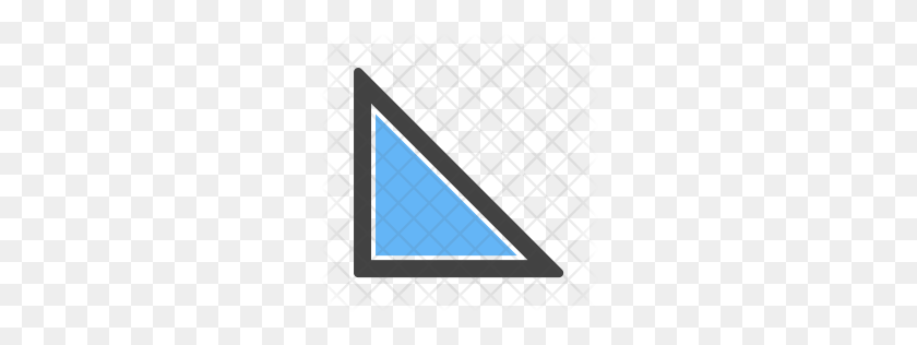 256x256 Значок Премиум Прямоугольный Треугольник Скачать Png - Синий Треугольник Png