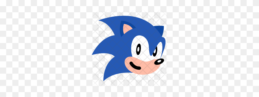256x256 Premium Sonic Icon Download Png - Sonic Head PNG